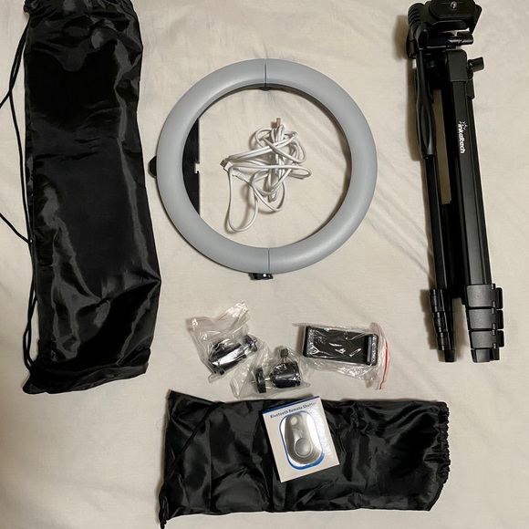 Inkeltech Dimmable LED Ring Light Tripod and Phone Holder, Makeup, TikTok, Video - Picture 2 of 12